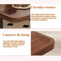 2-Tier Rolling Coffee Table with Storage Shelf, Mobile Side Table on Wheels, Small End Table Sofa Couch Table, Modern Wood Nightstand Accent Table for Living Room Bedroom Office Home, Dark Walnut