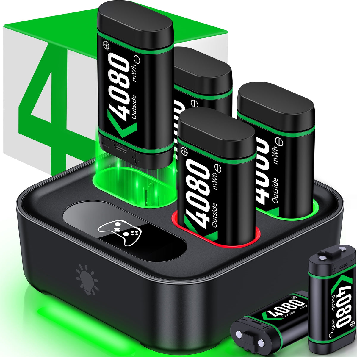 Xbox Controller Battery Pack for Xbox One/Xbox Series X|S, 6PCS 4080Mah Xbox Rechargeable Battery Packs & Xbox Charger Station for Xbox One/One S/One X/One Elite