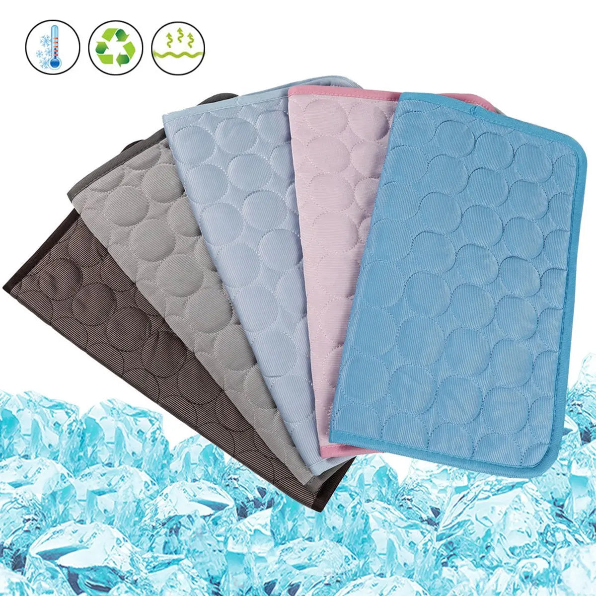 2026 New Cooling Dog Bed, Ice Silk Cooling Mat for Dogs with Ice Silk Fabric, Non-Slip & Machine Washable Design, Summer Comfort Mat for Small to Large Pets, Universal Fit